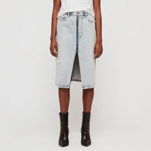 All Saints Mabel Long Denim Skirt